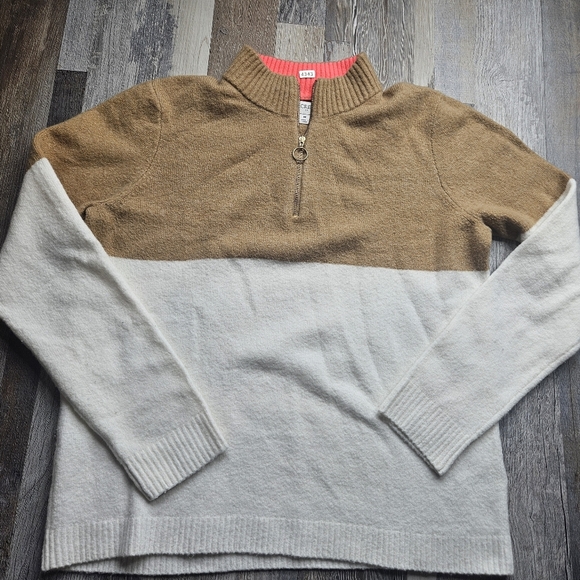 J. Crew Sweater Quarter Zip Sweater Women's Medium Gold Zipper - Picture 1 of 10